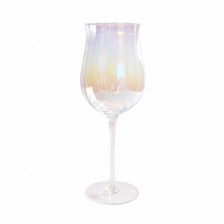 Tulip Stemmed Wine Glass, Rainbow Pink, 400 ml, Crystal Glass - product view 1