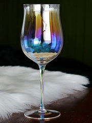 Tulip Stemmed Wine Glass, Rainbow Pink, 400 ml, Crystal Glass - detail 3
