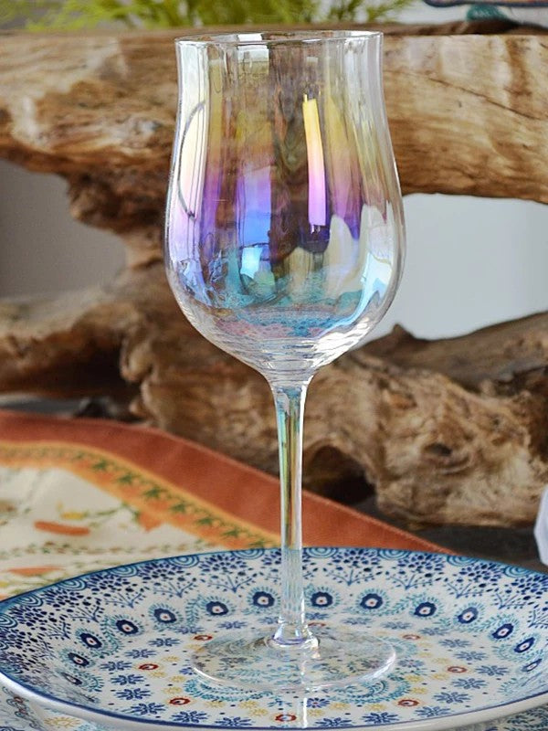 Tulip Stemmed Wine Glass, Rainbow Pink, 400 ml, Crystal Glass - detail 2