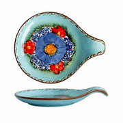 Underglaze Porcelain Short-Handle Dish, Hand-Painted Decorative - product view 2