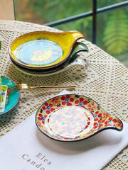 Underglaze Porcelain Short-Handle Dish, Hand-Painted Decorative - detail 1