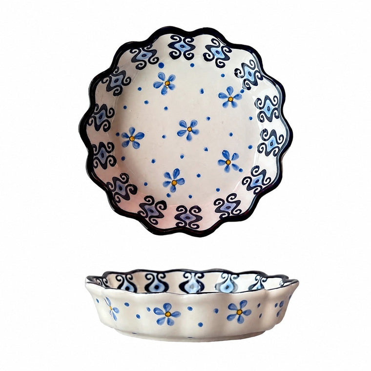 Emerald Wreath Floral Deep Dish, 5.5 in, Underglaze Porcelain - product view 1