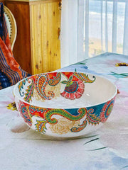 Large Floral Soup Basin, Fine Pottery Soup Bowl - detail 1