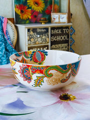 Large Floral Soup Basin, Fine Pottery Soup Bowl - detail 2