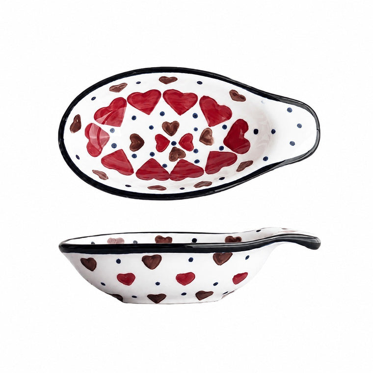 Mini Fish-Shaped Ceramic Dipping Dish, Hand-Painted - product view 2