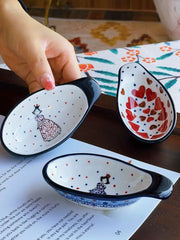 Mini Fish-Shaped Ceramic Dipping Dish, Hand-Painted - detail 3