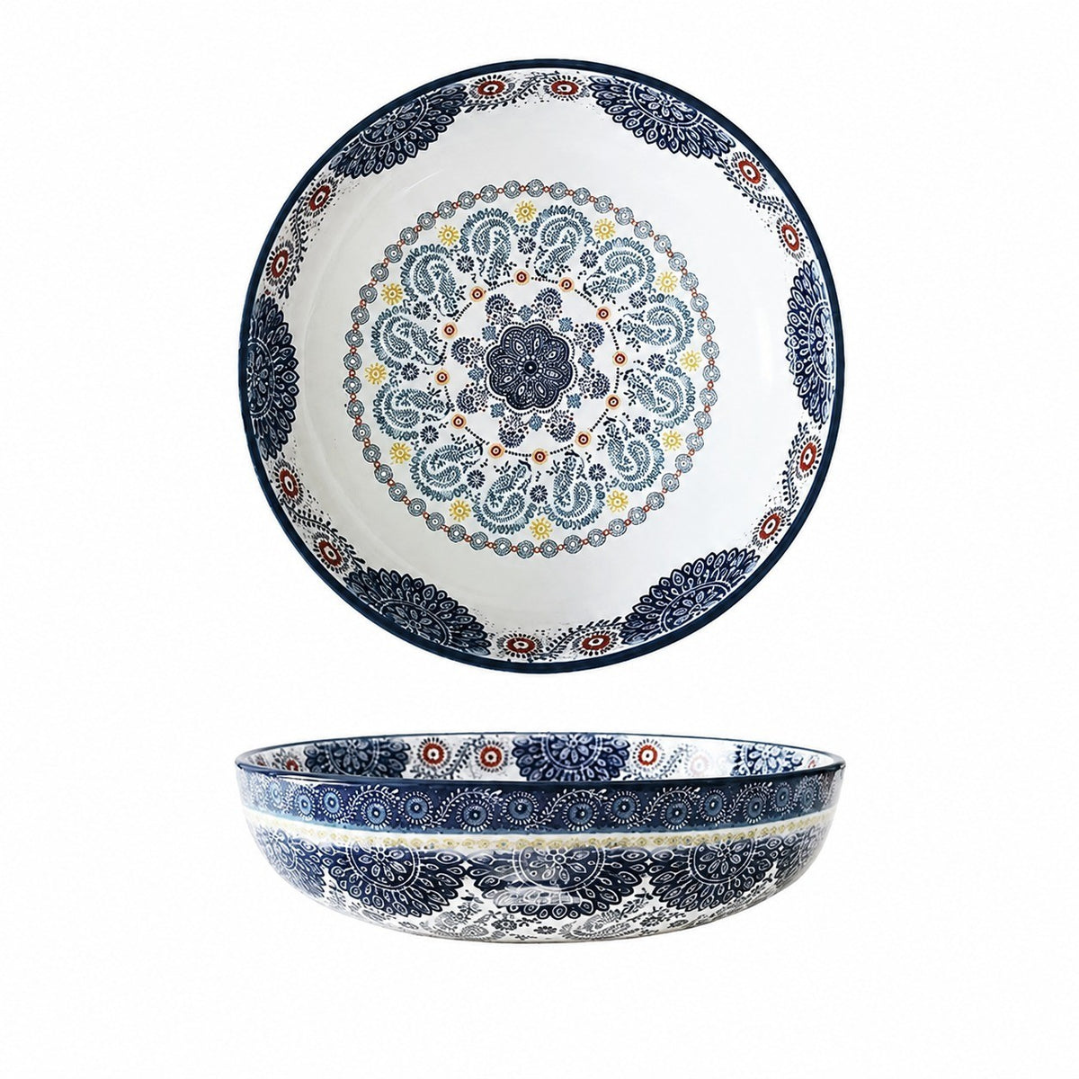 Large Floral Soup Basin, Fine Pottery Soup Bowl - product view 2