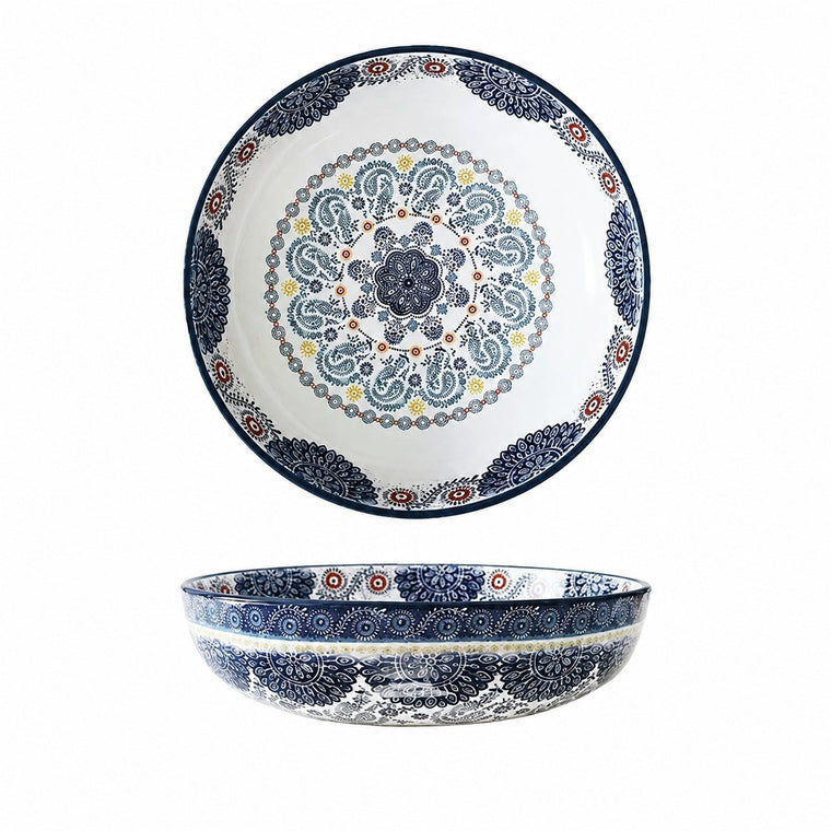 Large Floral Soup Basin, Fine Pottery Soup Bowl - product view 2