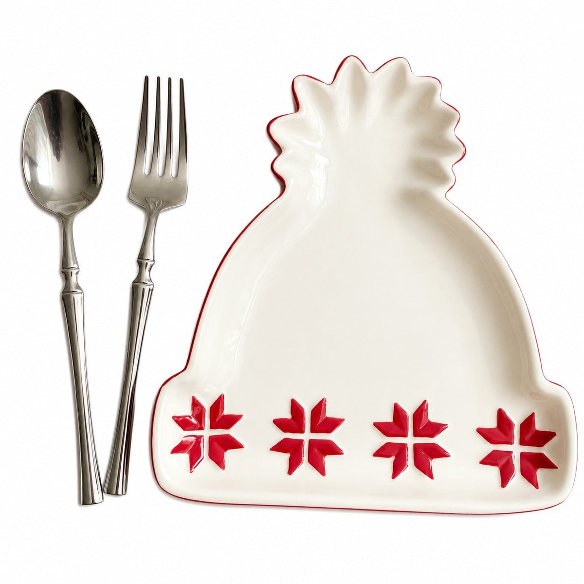 Christmas Hat Plate, Festive Holiday Dinnerware, Decorative Serving Plate - product view 1