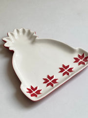 Christmas Hat Plate, Festive Holiday Dinnerware, Decorative Serving Plate - detail 3