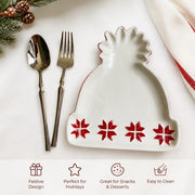 Christmas Hat Plate, Festive Holiday Dinnerware, Decorative Serving Plate - detail 1