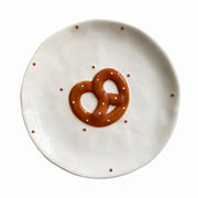 Beaded Cookie Small Dish, Ceramic Decorative Plate, Relief Detailing - product view 1