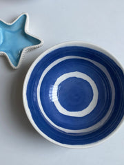 Ocean Blue Large 8 in Soup Bowl, Ceramic Serving Bowl - detail 3