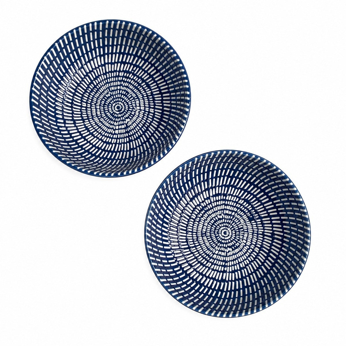 Relief Blue 2 Pieces Shallow Bowl, Serving Dish - product view 1