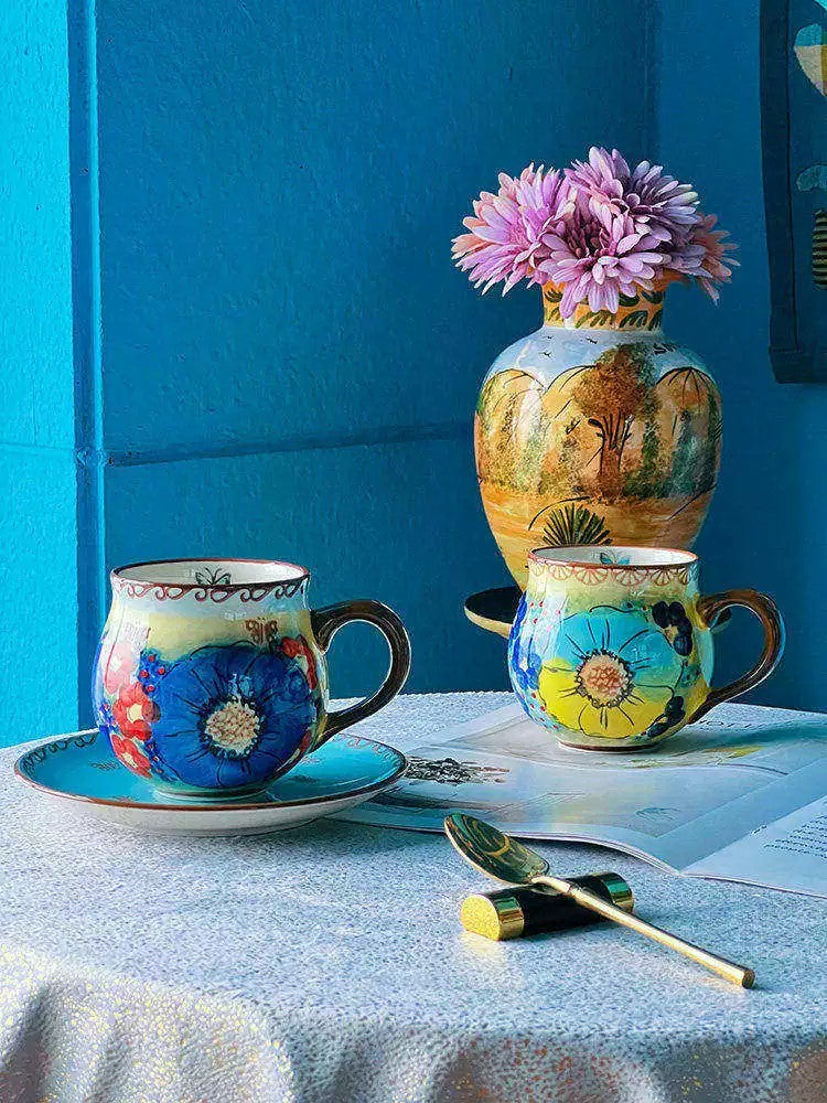 Butterfly Coffee Cup and Saucer Set, Large Saucer, Ceramic - detail 2