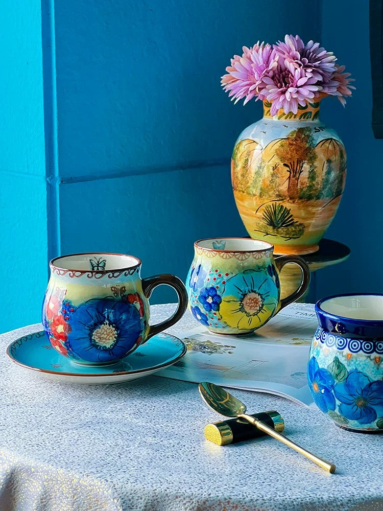 Butterfly Coffee Cup and Saucer Set, Large Saucer, Ceramic - detail 3