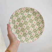 Ceramic Plate, Pink Floral Design, 21 x 2.5 cm, Decorative Dinnerware - detail 1