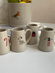 Long-Legged Bird Small Ceramic Creamer, Decorative Pitcher for Coffee & Tea - detail 2