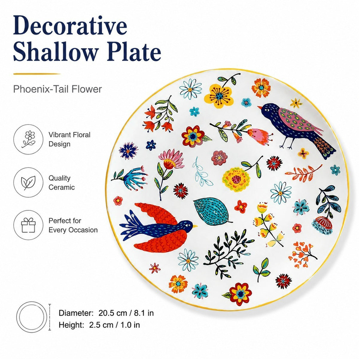 Decorative Shallow Plate, Ceramic Dinnerware - detail 3