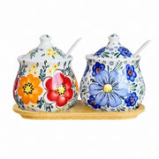 Blue Melamine Seasoning Jar Tray Set, 3-Piece - product view 4
