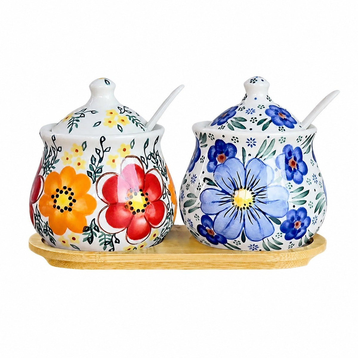 Blue Melamine Seasoning Jar Tray Set, 3-Piece - product view 4