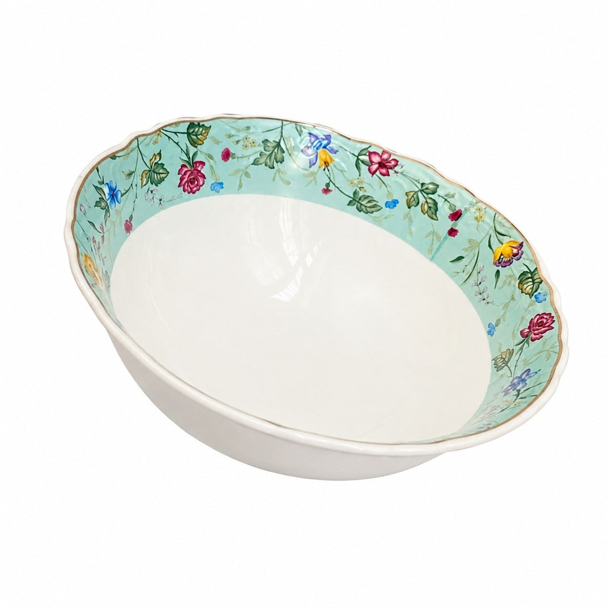 Ceramic Soup Bowl 7 Inch, Blue Floral Design, Single, Ceramic Bowl - product view 1
