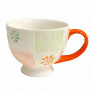 Tricolor Straight-Sided Breakfast Mug, Hand-Painted Relief Decoration - product view 1