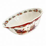 8 Inch Round Ceramic Plate, Cute Santa Design, 20 x 1.5 cm, Christmas Dinnerware - product view 4