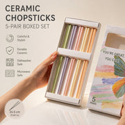 Ceramic Chopsticks 5-Pair Boxed Set, Colorful, 24.5 cm Dining Utensils - detail 1