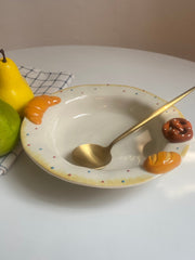 Deep Plate 21.5 x 5.5 cm, Cookie Pattern, Ceramic Dinnerware - detail 3