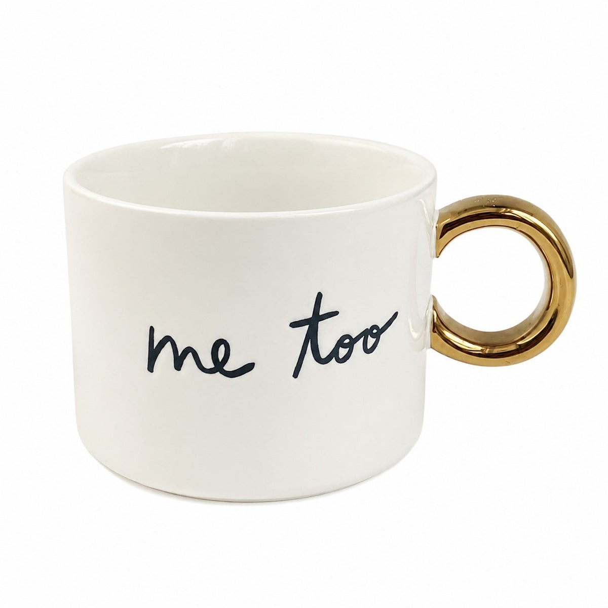 450ml Cup with Gold Letter Handle I, Ceramic Mug - product view 3