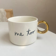 450ml Cup with Gold Letter Handle I, Ceramic Mug - detail 1