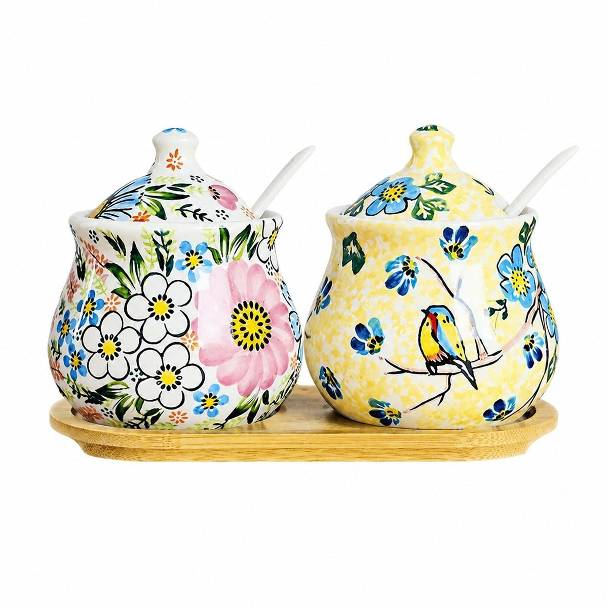 Blue Melamine Seasoning Jar Tray Set, 3-Piece - product view 5