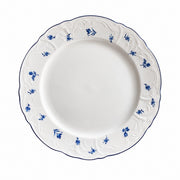 Small Blue and White Ceramic Plate, 7.5 Inch, Relief Detailing - product view 2