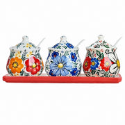 Blue Melamine Seasoning Jar Tray Set, 3-Piece - product view 11