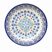 Underglaze Pottery Floral Soup Plate, Hand-Painted - product view 4