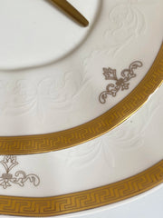 Gold-Rimmed Fish Platter, Meander Pattern, 14 Inch, Ceramic Serving Dish - detail 3