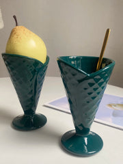 Emerald Green Ceramic Ice Cream Cup, 220ml - detail 2