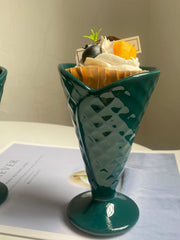 Emerald Green Ceramic Ice Cream Cup, 220ml - detail 3