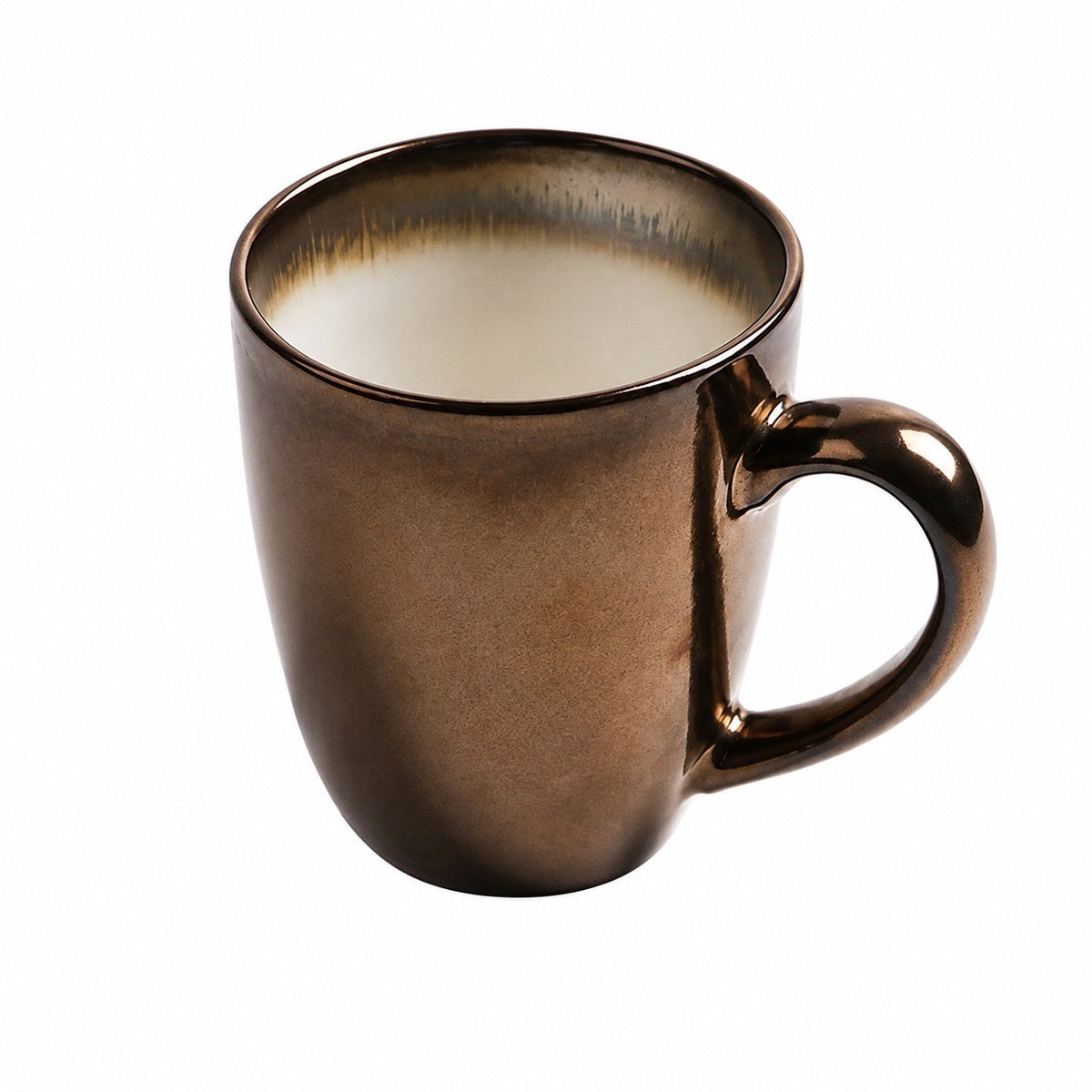 Antique Bronze Handled Mug, 400 ml Ceramic Vintage Coffee Tea Cup - product view 1