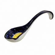 Ceramic Soup Ladle with Pouring Spout, Starry Night Flowers, Large Size - product view 1