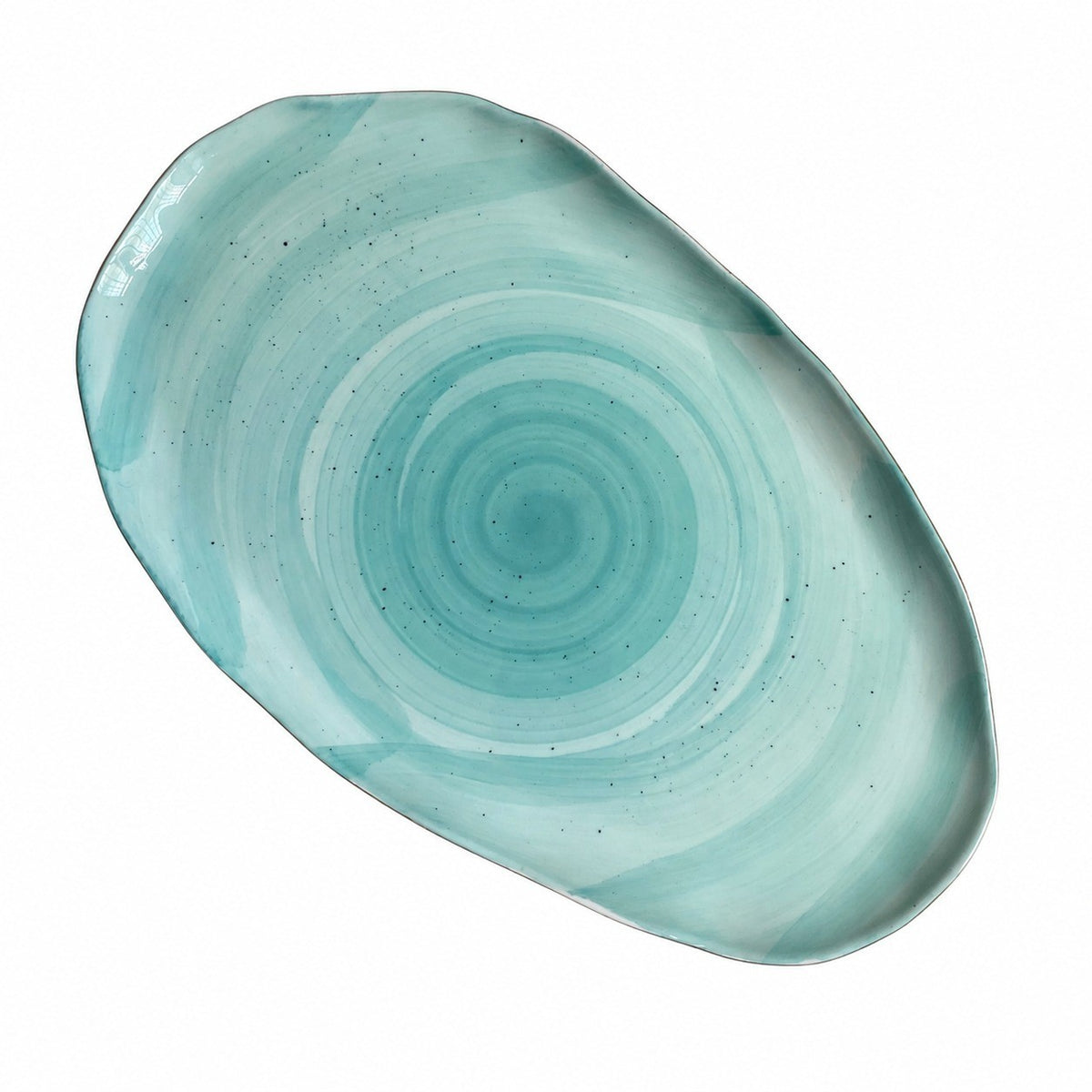 Irregular Lake Green Plate, 36.3 x 21.6 x 2 cm, Ceramic Dinnerware - product view 1