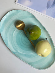 Irregular Lake Green Plate, 36.3 x 21.6 x 2 cm, Ceramic Dinnerware - detail 2