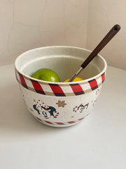 Speckled Glaze D Style Large Bowl, Ceramic Decorative Serving Bowl - detail 2
