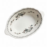 Ceramic Baking Dish with Two Handles, Gray Relief, 18 x 11.5 x 4.8 cm - product view 2