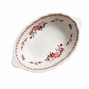 Ceramic Baking Dish with Two Handles, Gray Relief, 18 x 11.5 x 4.8 cm - product view 1