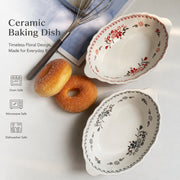 Ceramic Baking Dish with Two Handles, Gray Relief, 18 x 11.5 x 4.8 cm - detail 2