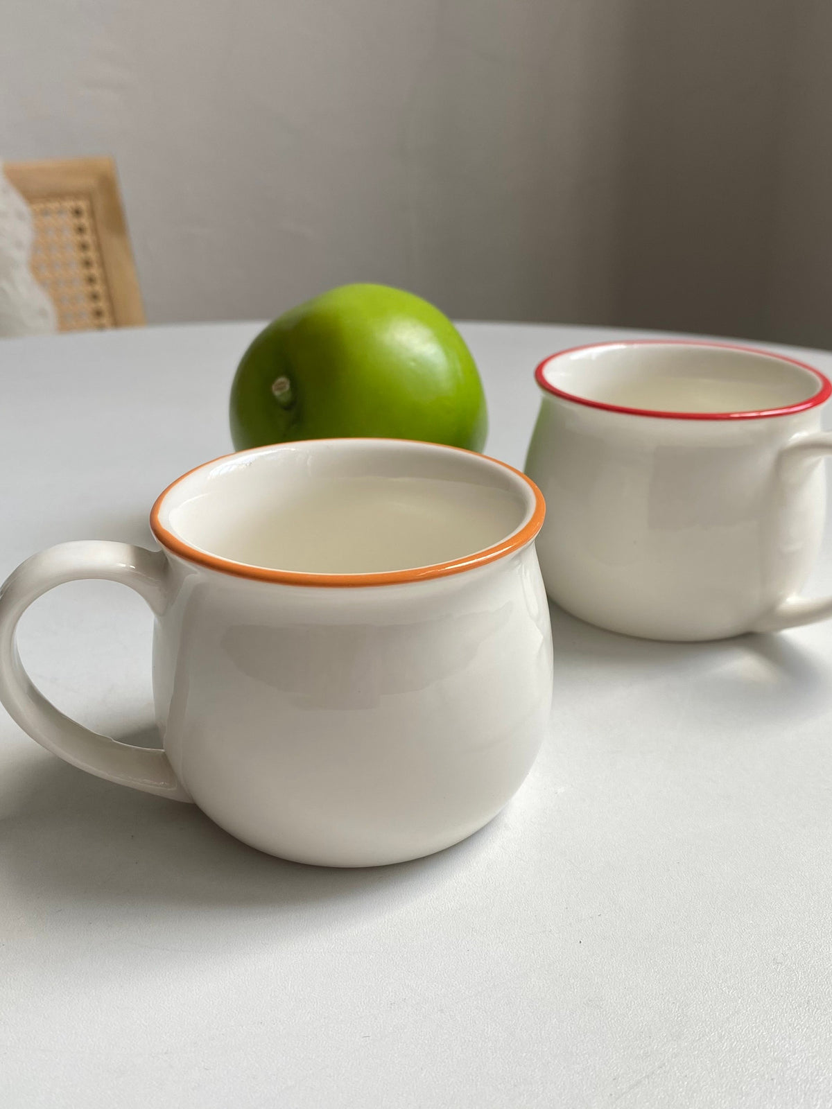 170 ml Cup, Red Rim and Orange Rim, Drinkware - detail 2