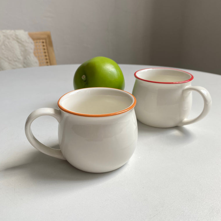 170 ml Cup, Red Rim and Orange Rim, Drinkware - detail 1