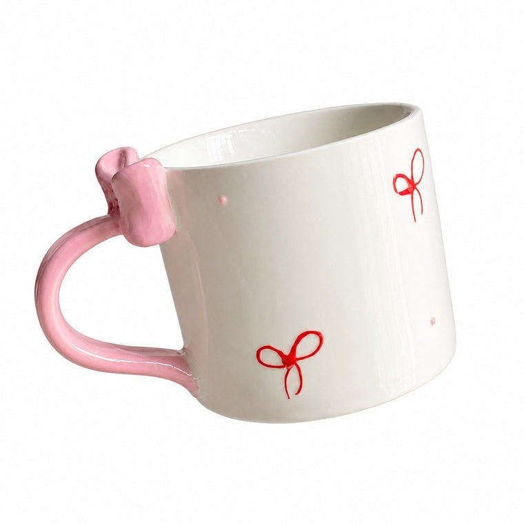 Pink Large 500 ml Cup, Bow Design - product view 1